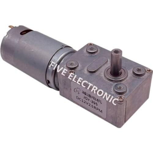 JGY-395 12V Gear Motor with self-locking All metal gear turbine worm for Robot,Electric curtain/door,BBQ machine,DIY toys