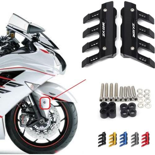 With Logo For Kawasaki ninja ZX12R ZX 12R Motorcycle Front Fork Protector Fender Slider Guard Accessories Mudguard