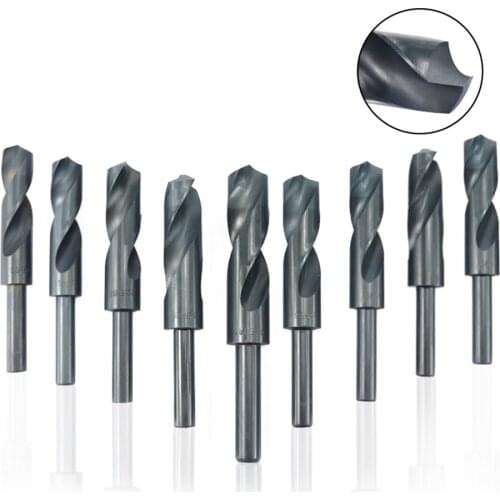 Twist Drill Bit Reduced Shank 1/2'' Nitride Coated Metal Hole Drilling Cutter Gun HSS Drill Bit