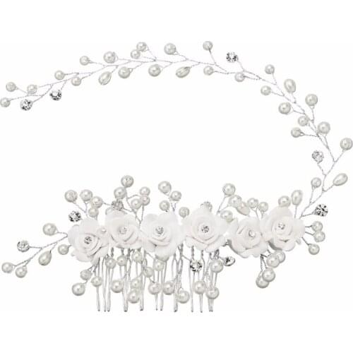 Bridal headdress soft clay flower wedding accessories bridesmaid accessories insert comb pure handmade banquet dress accessories