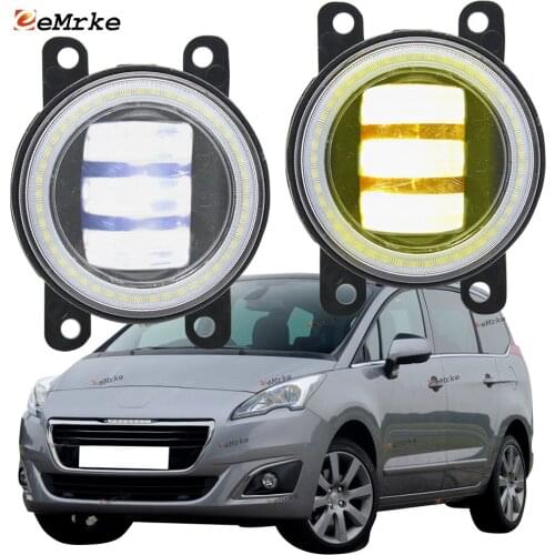 2X Led Angel Eye DRL for Peugeot 5008 0U_ 0E_ 2009 2010 2011 2012 2013 2014 2015 LED Fog Lights Lamp Lens Daytime Running Light