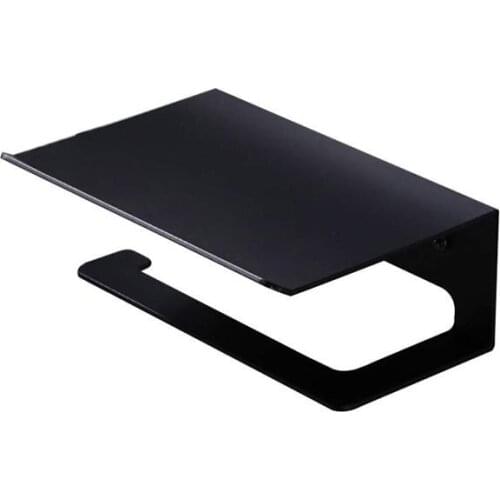 Toilet Roll Paper Holder Wall Mount Space Aluminum Paper Roll Shelf Towel Rack Mobile Phone Storage Rack Tissue Boxes