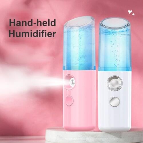 Portable Small Air Humidifier USB Rechargable 25ML Handheld Water Meter Ultrasonic Charging Diffuser Steamed Face Mist Spray