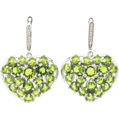 63x16mm Anniversary Long Created Violet Tanzanite Blue Aquamarine CZ For Sister Jewelry Silver Earrings