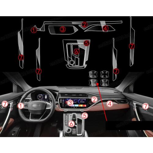 Lsrtw2017 TPU Car Gear Panel Film Central Control Sticker Dashboard for Geely Azkarra Boyue Pro Atlas Emgrand 2020 2021