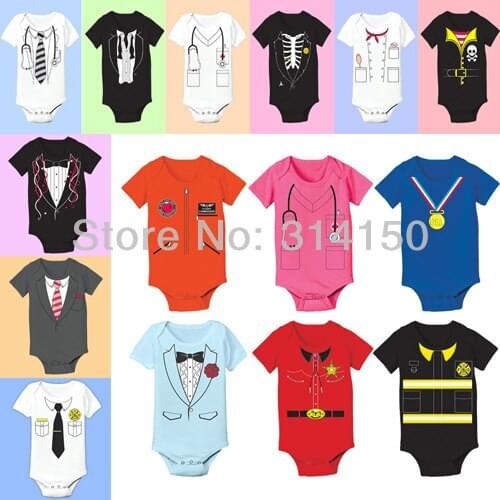 1pcs Doomagic Baby Boy Rompers One-Piece Colthing Baby Summer Short Sleeves Role Play 100%Cotton Free Shipping