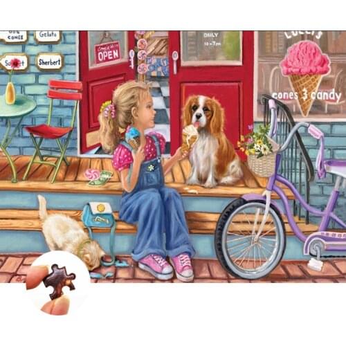 1000 Pieces of Wooden Jigsaw Puzzle Education Toys Funny Games for Kids Children Girl and Dog
