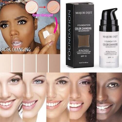 12ml Color Changing Liquid Foundation Makeup Waterproof Long-lasting Concealer Liquid Professional Makeup Full Coverage Make Up