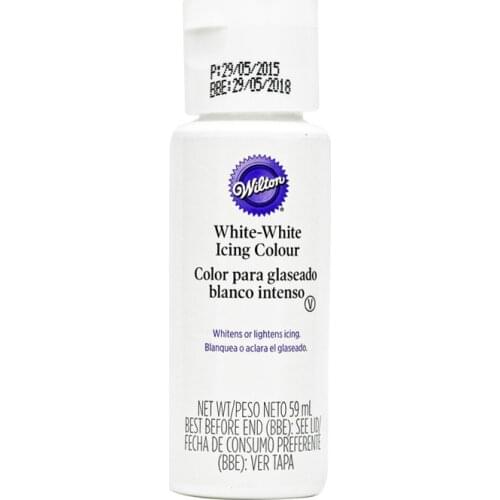 2 bottles Wilton NEW 59 ml white water-soluble liquid food coloring, white fondant / cream material pigment paste