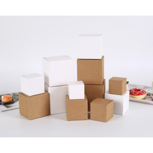 30pcs Square Kraft Paper Box Cosmetic Gift Box Merry Christmas Birthday Wedding Storage Packaging Box