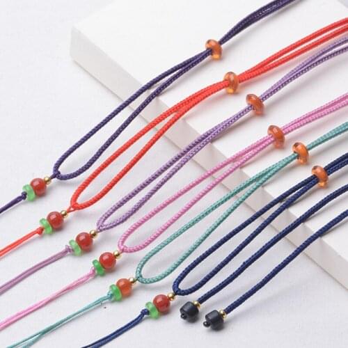 5pcs/lot Handmade Knot Rope Necklace For DIY Jade Pendant Hanging Jewelry Accessories Sweater Chain Adjustable