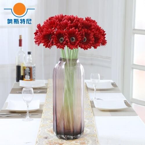 6pcs red color artificial Gerbera jamesonii flower bouquets&artificial Gerbera African daisy flower bouquets
