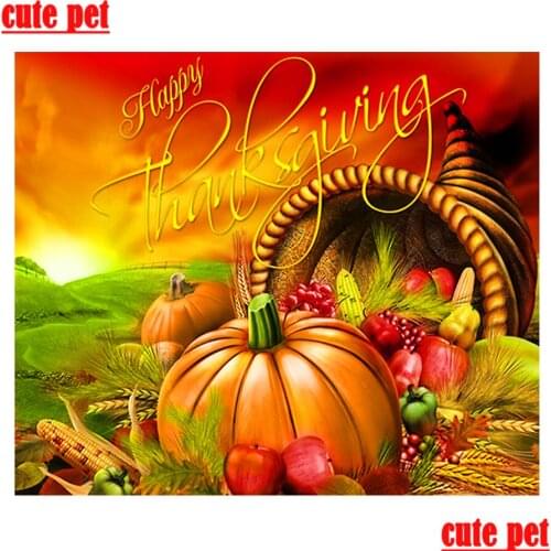 Cute pet Full Square Diamond 5D puzzle Pumpkin fruit DIY Diamond Painting 3D Embroidery Cross Stitch Mosaic Painting home decor