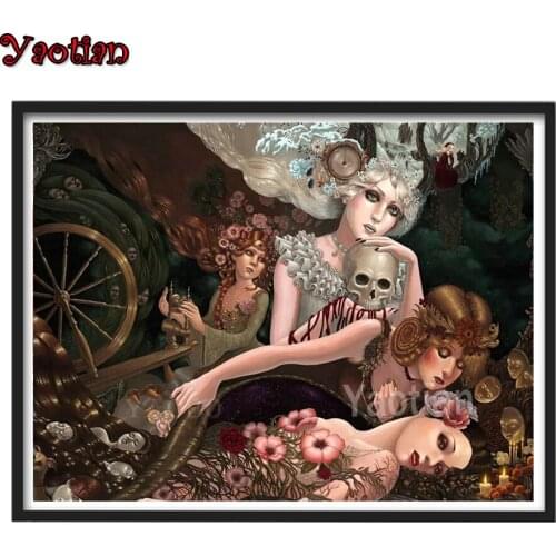 Diamond Painting Beauty and skull Full Square/Round New Arrival Diamond Embroidery Cross Stitch Craft Kit Halloween Decoration