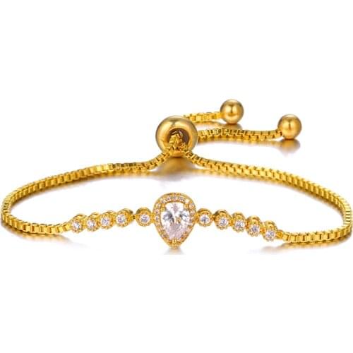 Bettyue Fashion Trend Waterdrop Exquisite Adjustable Bracelet For Women&Girls Two Colors Cubic Zircon Charming Party Ornament