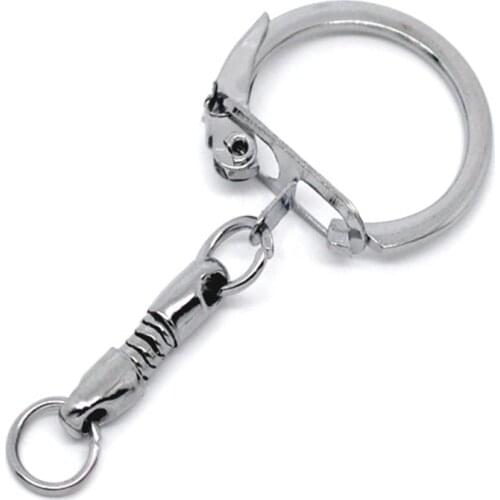 20 PCs Doreen Box Key Chains & Rings Fit European Bead Alloy Silver Color 5cm Keychains For DIY Fashion Key Ring Jewelry