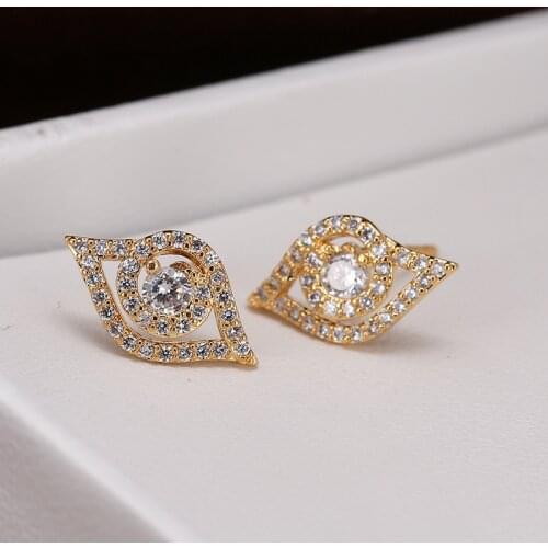 DE218 Fashion Creative and Refined 4A Zircon Angel Eye Stud Earrings Girlfriend Gift Party Banquet Woman Jewelry Earrings 2021