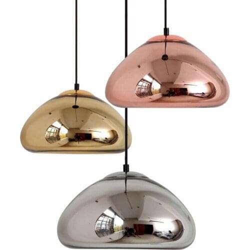 Plated glass UFO saucer Decor Lighting Modern Pendant Light Glass Hanging Lamp Dining Room Kitchen Industrial Home E27 Luminaire