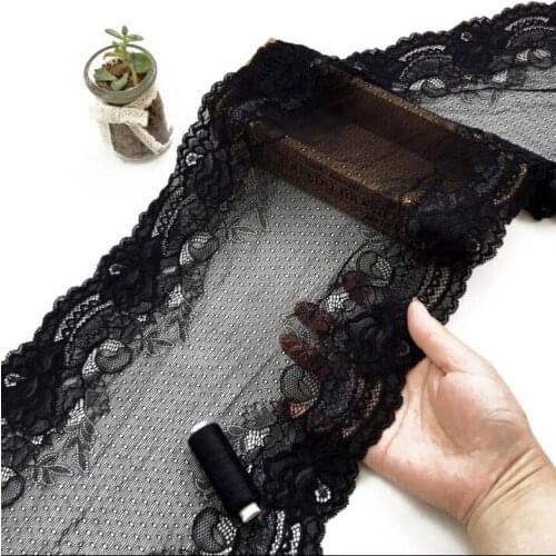 3 Meters Stretch Elastic Lace Fabric diy Clothing Textiles Edge Decoration Cloth Trim Black Lace Trimmings