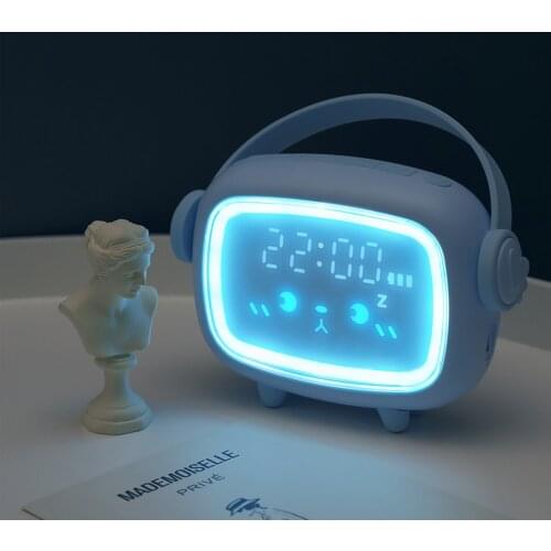 Electronic Small Alarm Clock LED Digital Children Timer Kids Alarm Clock Cute-TV Night Light Alarm Clock For Children Desk Clock