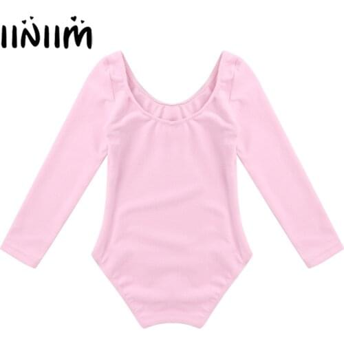 Iiniim Teen Girls Dance Class Ballet Bodysuit Long Sleeve Dancing Costumes for Gymnastic Leotard Stage Performance Dancewear