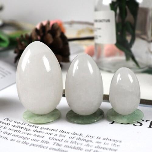 3 Pcs /Set Yoni Ball Undrill White Jade Massage Egg Crystal Kegel Vaginal Exercise Tool Pelvic Floor Muscle Health Care Women