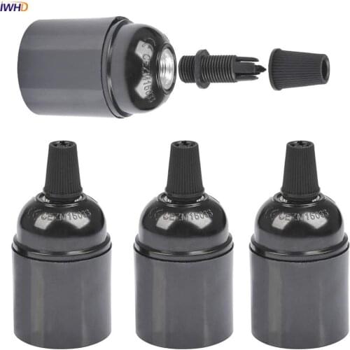 IWHD Plastic Douille Fitting E27 Socket Bulb Holder 110V-220V Vintage Soquete E27 Lamp Holder Base Socket Portalamparas