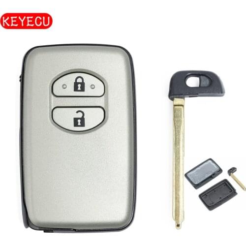 Keyecu Smart Remote Key Shell Case Fob 2 Button for Toyota Avalon Camry Highlander RAV4 2007 2008 2009 2010 2011
