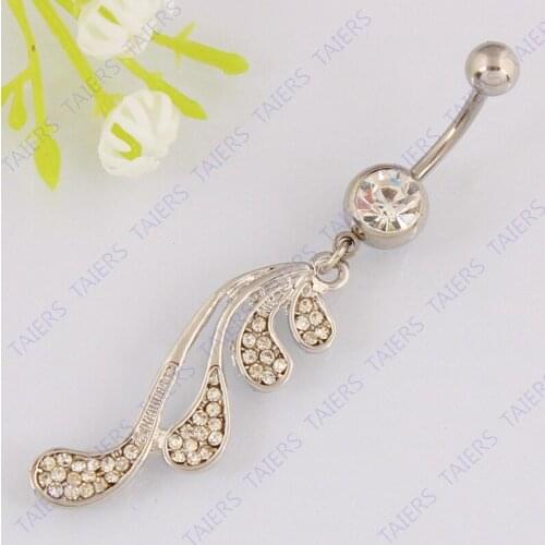 Belly button ring body piercing Wing fashion jewelry Navel ring 14G 316L surgical steel Nickel-free TAIERS