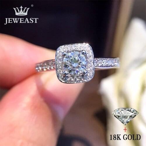 Natural Diamond 18K Gold Pure Gold Ring Beautiful Gemstone Ring Good Upscale Trendy Classic Party Fine Jewelry Hot Sell New 2020
