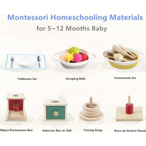 Montessori Homeschooling Materials for 5~12 Months Baby Infant Early Educational Toys Tactile/Auditory Sense Training