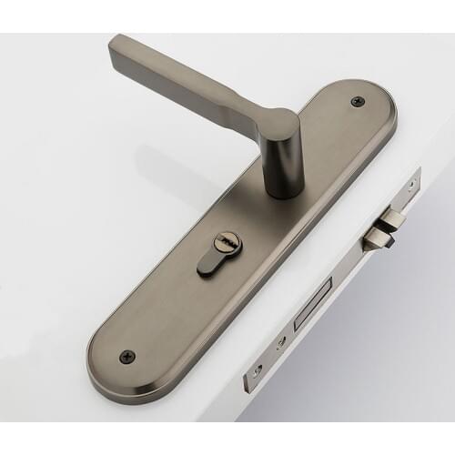 Furniture Hardware Handle Door Locks Black European Silent Indoor Door Lock Zinc Alloy Puerta Interior Lock Hardware Accessories