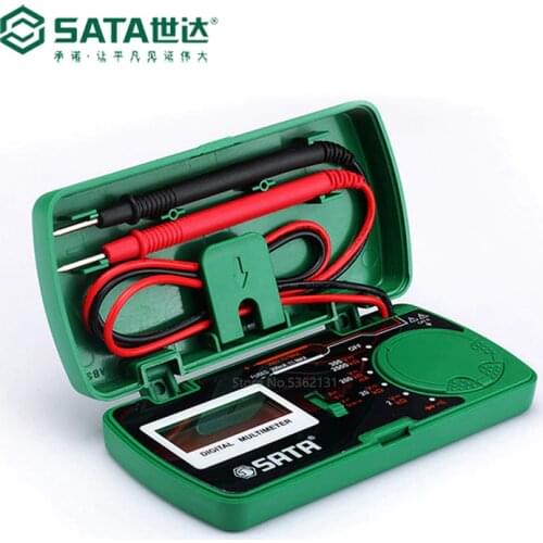 Sata Mini Pocket Multimeter AC & DC Voltage Measurement Full Range Overload Protection Voltage Indicator Tester With LCD Screen