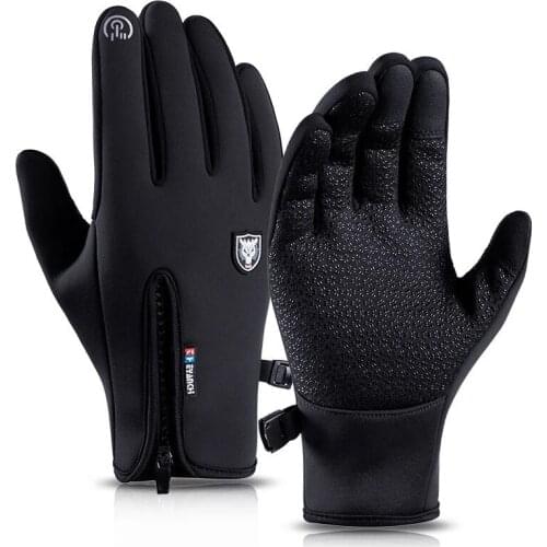 Motorcycle Gloves Unisex Winter Keep Warm Protective Fleece Lined Water Resistant Touch Screen Sports Bicycle Cycling Gloves