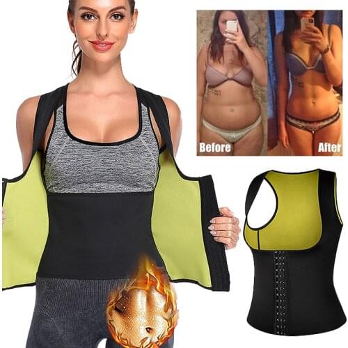 Neoprene Sweat Waist Trainer Corset Slimming Vest Body Shaper Cincher Workout Tops Shaperwear Weight Loss Sauna Shirt Fat Burner