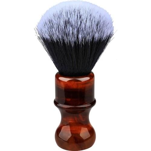Shaving Brush Silvertip Synthetic Badger Hair with Resin Handle Anbbas for Men Professional Wet Shaving 24 mm Amber