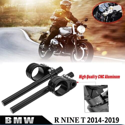 For BMW R NINE T Motorcycle Adjustable Handlebars Racing CNC Clip On Ons Fork Handle Bar 2014-2020 R Nine T R9T Accessories 2018