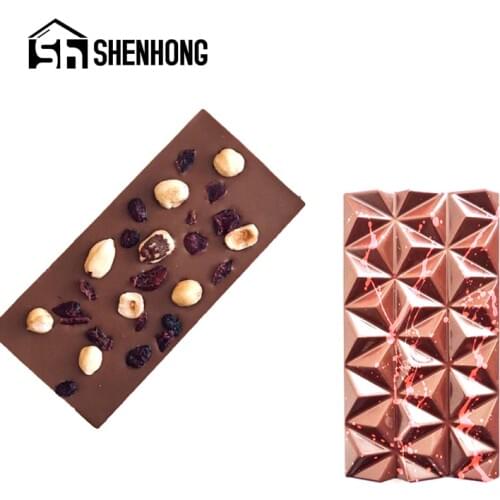 SHENHONG Rhombus Candy Molds Polycarbonate Chocolate Moulds Confectionery Dessert Bake Tray Pastry Tools Kitchen Bakeware