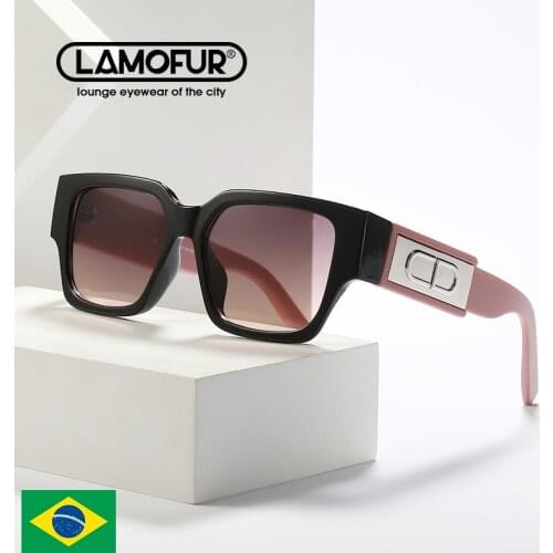 LAMOFUR 2021 Square Retro Sunglasses Women Vintage Sun Glasses For Men Luxury Brand Eyeglasses Women Oculos De Sol 21199