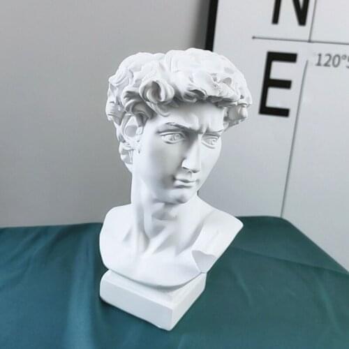 Nordic Styles David Human Head Statues Resin Makeup Brush Holder Vase Home Decor