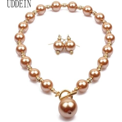 UDDEIN Fashion Big Simulated Pearl Choker Charms Chain Chunky Vintage Statement Necklace & Pendant Party Jewelry Gift