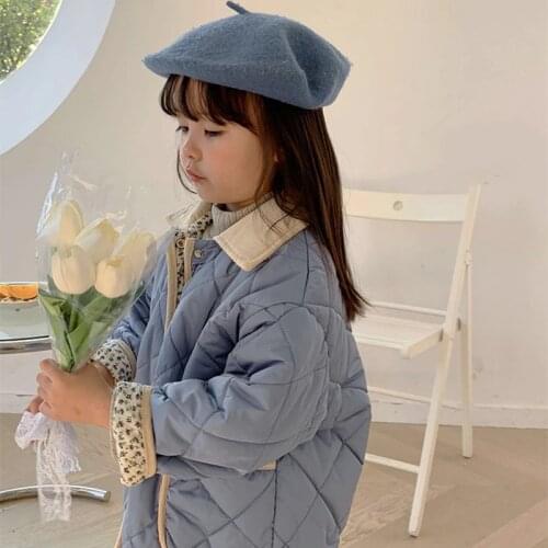 DFXD High Quality Winter Girls Clothes Childrens Cotton Padded Jacket Long Both Wear Floral Single-breasted Coats Kids Outwear