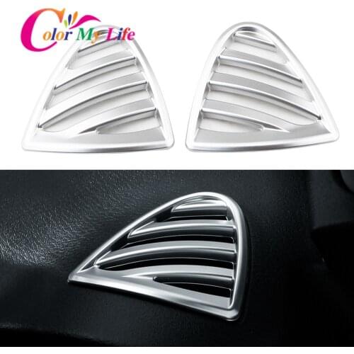 Color My Life 2Pcs/Set ABS Car AC Conditioning Air Vent Outlet Protection Cover Circle Trim for Nissan Kicks 2017 - 2021 LHD
