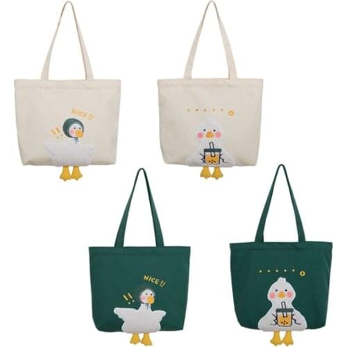 Women Casual Canvas Cute Duck Handbag Lady Shoulder Bags Tote Large Capacity Shopping Bag