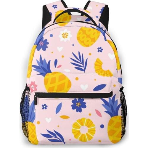 2021 Travel Backpacks Summer Pineapples Flowers And Leaves Girl Backpack For Women Large Capacity School Bag For Teenage