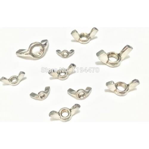 100pcs M8 Metric DIN315 Stainless Steel Wing Nut Butterfly Nut Hand Tighten Nut