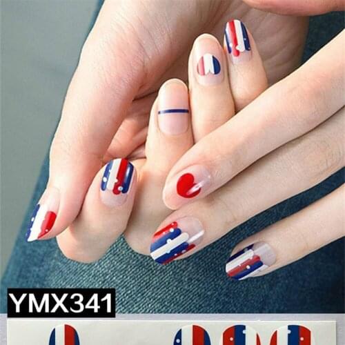 14tips/sheet Beauty Nail Art Stickers Full Cover Wraps Decorations DIY Adhesive s Decals Waterproof Finger Sticker
