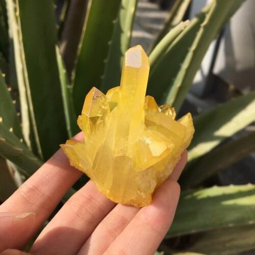 65g Natural and beautiful citric electroplated quartz