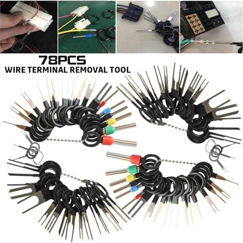 78PCS Wire Terminal Removal Tool Car Electrical Wiring Crimp Connector Pin Kit Terminal Repair Tool Car Accessories Professional