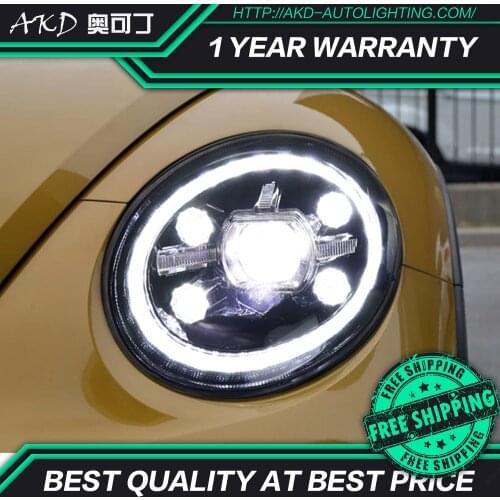 AKD Car Styling for VW Beetle Headlights 2013-2020 Beetle LED Headlight DRL Head Lamp LED Projector High Low Beam Accessories